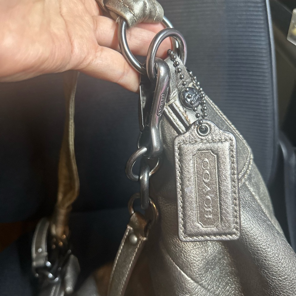 Coach Silver Metallic Handbag